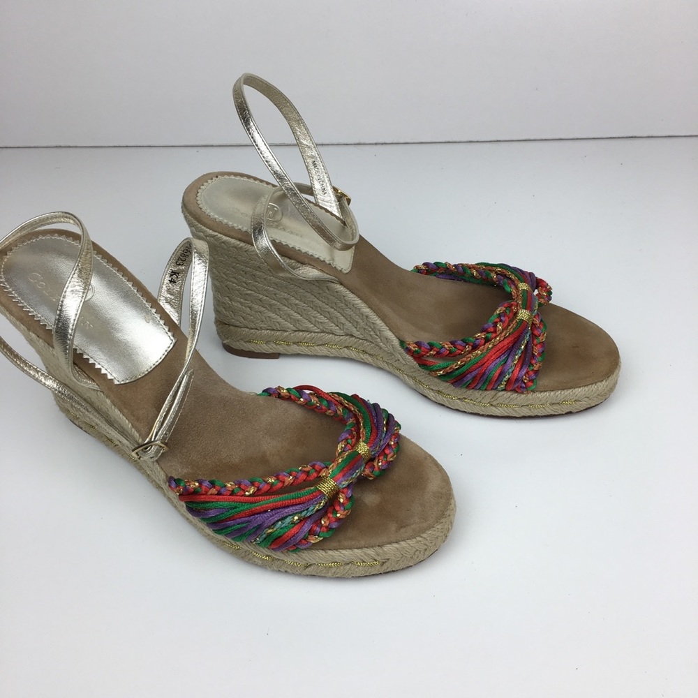 Cole Haan Rainbow Espadrilles Wedges Size 9